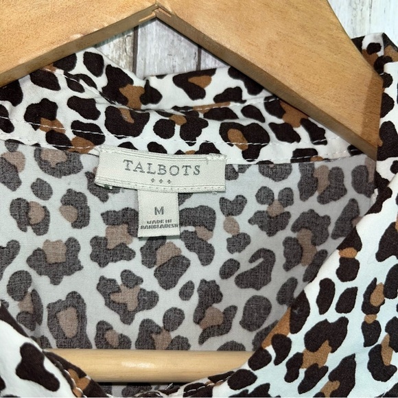 Talbots Leopard Print Cotton Button Down - Picture 5 of 5